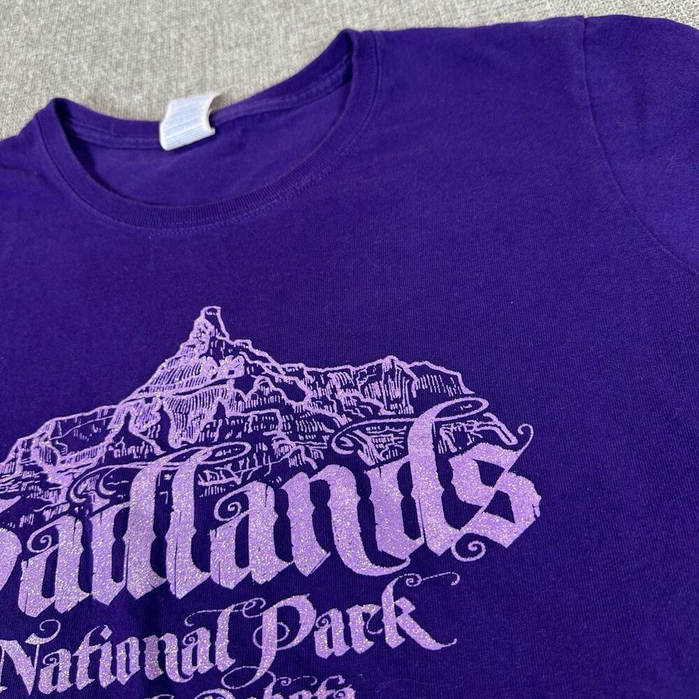 Badlands South Dakota Shirt Large Western Purple Shirt T-shirt Glitter Womens